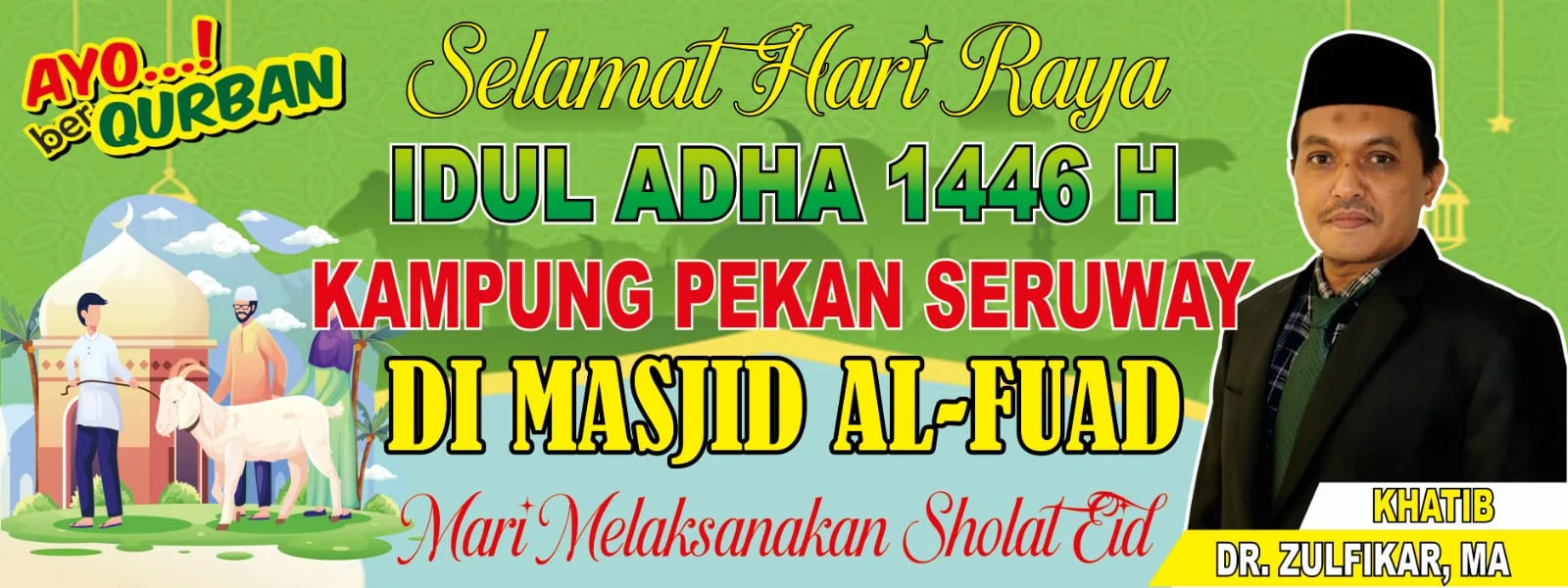 Direktur Pascasarjana IAIN Langsa Sampaikan Khutbah Idul Adha di Masjid Al-Fuad Kampung Pekan Seruway, Aceh Tamiang